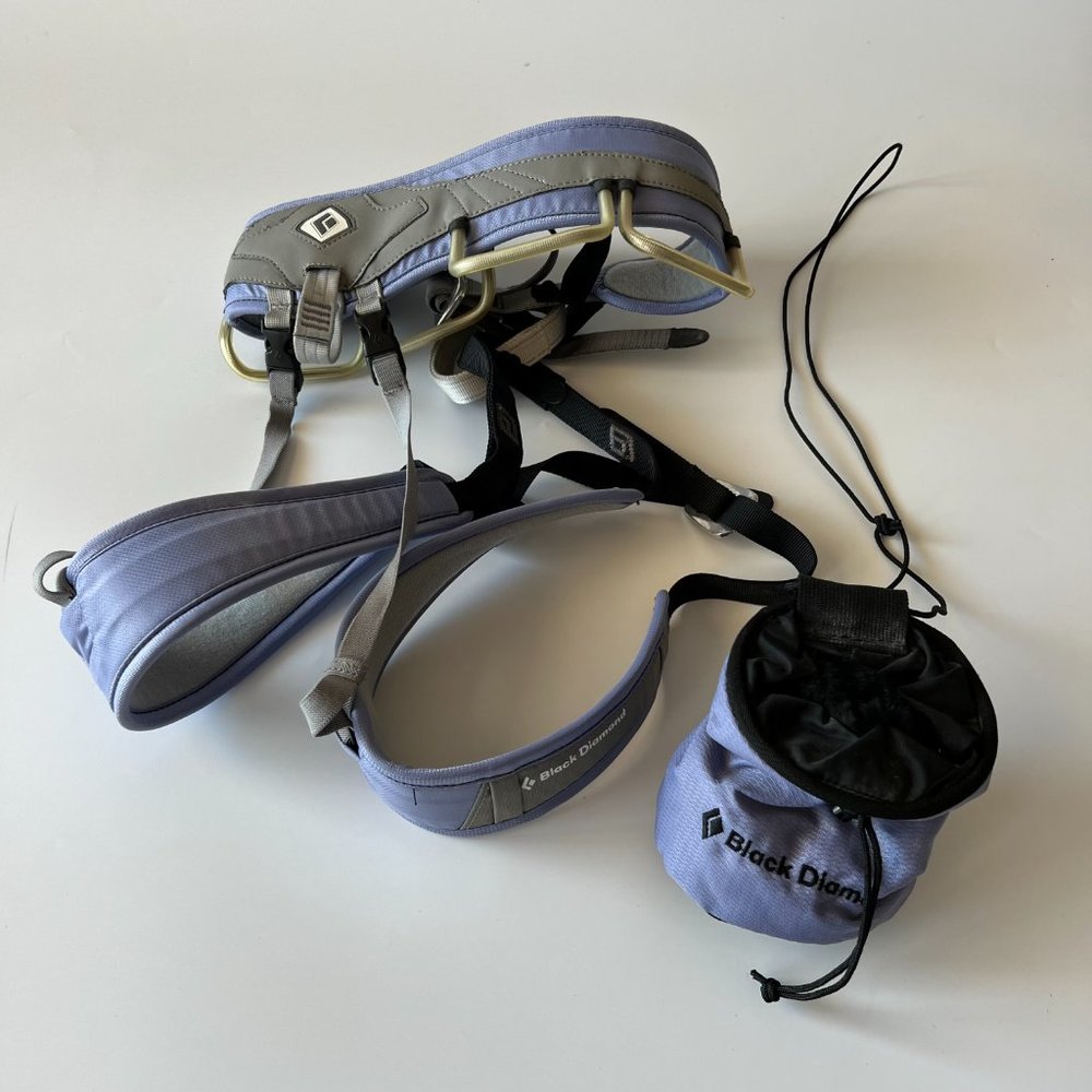 Black Diamond Women's Medium Purple Primrose Climbing Harness & Chalk Bag
